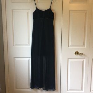 Black and royal blue dress with shimmer